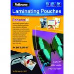Fellowes 54525 A4 Pre-Punched 80 Micron Laminating Pouch 100pk 29577J