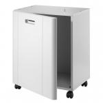 The photo features a sturdy black cabinet with a shelf, designed specifically for Brother X-Series printers. The sleek design and compact size make it a versatile addition to any office space. The cabinet is spacious enough to hold all necessary accessories, keeping your workspace organized and clutter-free.