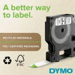 Dymo 45013 D1 12mm x 7m Black on White Tape Pack of 10 30399J