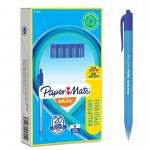 Paper Mate S0957040 Inkjoy 100 Retractable Pen 1mm Medium Tip Blue Box of 20 30404J