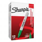 Sharpie S0810960 Fine Green Permanent Pens Box of 12 30548J