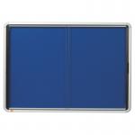 Nobo 1902565 Premium Plus Blue Felt Lockable Notice Board 8xA4 31305J