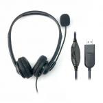 HiHo 218B Binaural USB-A Headset with Boom Mic 31431J