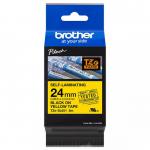 Brother TZESL651 24mm Black on Yellow Self Laminating Tape 31475J