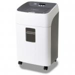 The photograph shows a sleek and efficient Dahle ShredMATIC 300 Autofeed Cross Cut Shredder in action. The powerful machine effortlessly shreds papers with its medium office shredders, creating precise and secure cross cuts. The compact design and advanced features make it a valuable addition to any workspace.