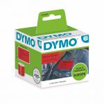 Dymo 2133399 54mm x 101mm Shipping and Name Badge Black on Red 31626J