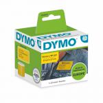Dymo 2133400 54mm x 101mm Shipping and Name Badge Black on Yellow 31627J