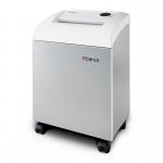 This photo features a sleek and powerful medium office shredder from Dahle. The Dahle 204 Professional Strip Cut Shredder is shown in action, effortlessly shredding through documents with its sharp blades. Its modern design and sturdy construction make it a reliable choice for any office.
