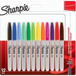 Sharpie 2065404 Permanent Markers 0.9mm Fine Point Assorted Colours - Pack of 12 31908J