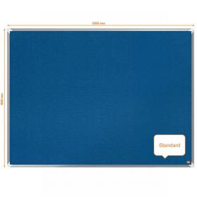 Nobo 1915189 Premium Plus Blue Felt Notice Board 1200x900mm 32052J