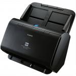 The photo showcases the sleek and compact design of the Canon DR-C230 A4 DT Workgroup Document Scanner. The scanner features a flatbed scanning surface and a built-in document feeder, allowing for easy scanning of various document sizes. The Canon logo is prominently displayed on the front of the device.