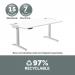 Fellowes Levado Height Adjustable Desk (Base Only) - Silver 32362J