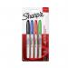 Sharpie 1985858 Assorted Colour Permanent Marker 0.9mm Fine Tip Pack of 4 32528J