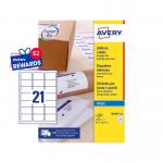 Avery J8160-100 QuickDry Address Labels 100 sheets - 21 Labels per Sheet 32553J