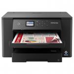 This image features a sleek and compact Epson WorkForce WF-7310DTW A3+ Colour Inkjet Printer. Its modern design includes a large paper tray, easy-to-use touchscreen, and vibrant color settings.