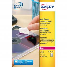 Avery L6113-20 Anti-Tamper Labels 20 sheets - 48 Labels per Sheet 32727J