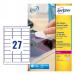 Avery L6114-20 Anti-Tamper Labels 20 sheets - 27 Labels per Sheet 32728J