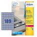 Avery L6008-20 Resistant Labels 20 sheets - 189 Labels per Sheet 32739J