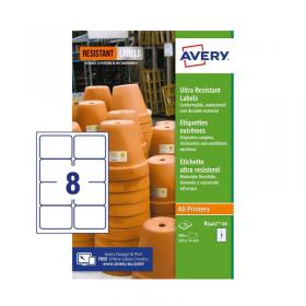 Avery B3427-20 Ultra Resistant Labels 20 sheets - 8 Labels per Sheet 32744J