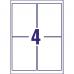 Avery B3483-50 Ultra Resistant Labels 50 sheets - 4 Labels per Sheet 32746J