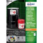 Avery B3655-20 Ultra Resistant Labels 50 sheets - 2 Labels per Sheet 32747J