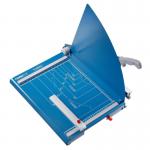 This photograph showcases the sleek design of the Dahle 519 A2 Commercial Guillotine. Its sharp, metallic blade is ready to precisely cut through any paper, while the sturdy base provides stability. The minimalist design and professional appearance make it a must-have for any office.