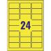 Avery L6035-20 Yellow Removable Labels 20 sheets - 24 Labels per sheet 32800J