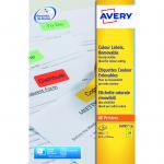 Avery L6035-20 Yellow Removable Labels 20 sheets - 24 Labels per sheet 32800J