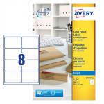 Avery J8565-25 Clear Parcel Labels 25 sheets - 8 Labels per Sheet 32804J