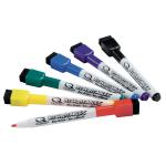 Nobo 1903792 Assorted Colour Mini Whiteboard Pen with Magnetic Eraser Cap Pack of 6 32896J