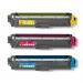 This product image shows three Brother ink cartridges in the colors cyan, magenta, and yellow. They are packaged together in a convenient toner cartridge pack labeled as TN241. The cartridges feature the recognizable Brother logo and are designed for easy installation and use.