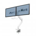 Fellowes 9909401 Eppa Dual Crossbar Monitor Arm - White 33083J