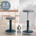 Leitz Ergo Cosy Sit Stand Stool Velvet Grey 33100J