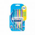 Paper Mate 2162277 Flexgrip Pastel 5 pack Blue ink Retractable Ball Pen 33134J