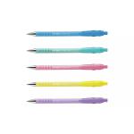 Paper Mate 2162277 Flexgrip Pastel 5 pack Blue ink Retractable Ball Pen 33134J