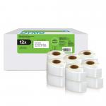 Dymo 11352 12 Rolls Returns Labels Tape Black On White 25mm x 54mm 33144J