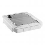 In the photo, the Brother TC-4100 Tower Tray Connector 33356J can be seen attached to a Brother printer. The silver connector has multiple ports and is designed to connect the tower tray to the printer for smooth and efficient printing. The image showcases the high-quality and durable construction of this essential printer accessory.