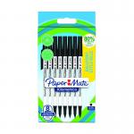 Paper Mate 2187678 Kilometrico Recycled Black Ball Pen pack of 8 pens 33482J