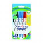 Paper Mate 2187680 Kilometrico Recycled Assorted Ball Pen pack of 8 pens 33484J