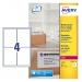 Avery L7994-25 Waterproof Labels 25 sheets - 4 Labels per Sheet 33575J