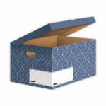 Bankers Box Decor Flip Top Box - Urban Slate Blue Pack of 5 33596J