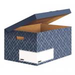 Bankers Box Decor Flip Top Box - Urban Slate Blue Pack of 5 33596J
