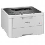 This image shows a Brother Colour Laser Printer, specifically the HL-L3240CDW model. The printer is compact and features a sleek design, perfect for a home office or small workspace. The LED display and A4 laser printing capabilities are visible, making it easy to use for daily printing tasks. The printer is seen in a professional setting, with a paper tray and printed sheets visible in the background.