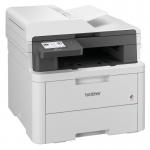 The picture shows a sleek and modern Brother Colour Laser Printer, the MFC-L3740CDW model, featuring A4 color printing, wireless connectivity, and multifunction capabilities. The LED display provides clear and easy navigation. The printer is compact and user-friendly, making it a great addition to any office setting.