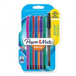 Paper Mate 1956737 InkJoy 100 Ball Pen Medium Tip Assorted Colours Pack of 8 33904J