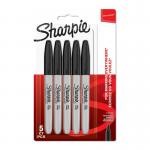 Sharpie 1986051 Permanent Black Markers Fine Point Pack of 5 33907J