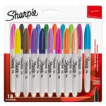 Sharpie 1996112 Permanent Assorted colour Markers Fine Point Pack of 18 33909J