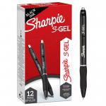 Sharpie 2136595 S-Gel Black 0.7mm point Pen Pack of 12 33911J