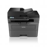 The Brother Multifunction Laser Printer is a sleek, compact device featuring a large touch screen control panel. It has multiple trays for letter or legal-sized paper, and can print, scan, and copy in high-quality monochrome. A durable and efficient all-in-one printer for any office.