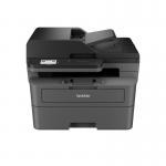 The photograph shows a sleek Brother MFC-L2860DW multifunction laser printer. Its compact A4 size and elegant black design make it a stylish addition to any office space. With easy-to-use features, this printer is perfect for home or small business use.